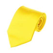 New Hot ! Solid Color Plain Classic Necktie Men's Tie,ZXCFTE - 49-檸檬黃 - 查看 1