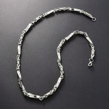 Avant Garde Popular 18k Silver Men Stainless Steel Flowing Light Geometric Three-Dimensional Column Splicing Cuban Necklace American Rap Hip-Hop Style Daily Party Stage Wear Boyfriend Gift Brother Gift Son Gift