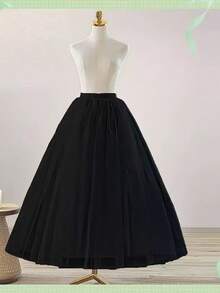 1 件 1 米长休闲轻质衬裙衬裙，可作为外套穿着，白色 - 黑色 - 查看 1