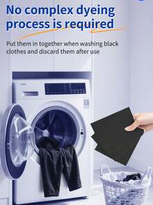 10pcs Black Clothing Dye Sheets, Black Fabric Dye Patches, Clothing Repair Paper, Faded Garment Deepening Sheets, Portable Travel Pack For Home & Commercial Use - Black - View 3