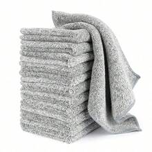 10pcs Kitchen Cleaning Cloths, High Quality Dishcloths, Super Absorbent Microfiber Cleaning Rags, Non-Stick Oil, Washable Quick Dry Dish Towels (Gray)