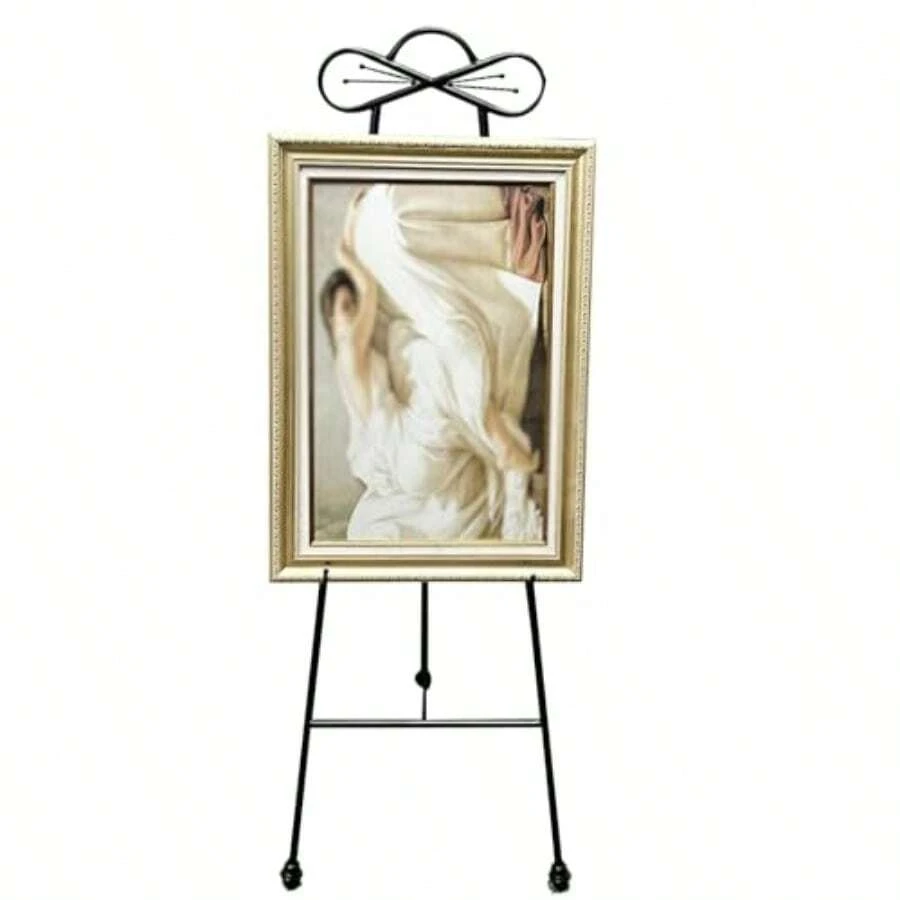 Folding Metal Easel Stand 145cm Tall Adjustable Art Easel For Display Painting Posters Wedding Signs - Un color - Ver 1