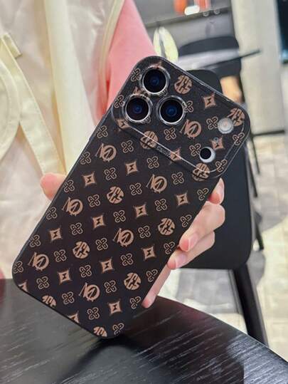 1pc New UV Painted Vintage Coin Pattern Design Phone Case Suitable For IPhone 17 Pro Max, 17 Pro, 17 Air, Protective Camera Lens Cover, Ideal Gift For Friends And Family, Compatible With IPhone 16 Pro Max, 15 Plus, 14, 13 Mini, 12 Pro Max, 11, 7/8 Plus, XR