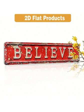 1pc Vintage Metal Sign - 16 Inch X 4 Inch Christmas And Winter Decor, High Definition Printed Metal Wall Art, Suitable For Home, Farmhouse, Porch, Bedroom, Outdoor - Inspiring Holiday Gift