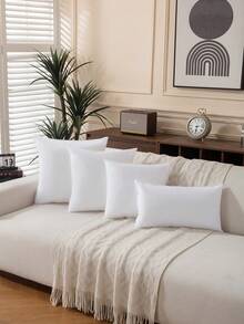 1个/2个白色枕芯，靠垫芯，无纺布欧式靠垫芯，方形沙发靠背垫芯，适用于客厅沙发、卧室床头板装饰、汽车座椅和圣诞装饰。 - 白色 - 查看 6