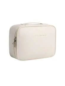 Borsa cosmetica in pelle PU per donna, alta capacità, portatile, di lusso, per celebrità online di alta gamma, borsa per cosmetici e articoli da toeletta, semplicità urbana, buona per conservare i cosmetici, aiuto per lo stoccaggio domestico