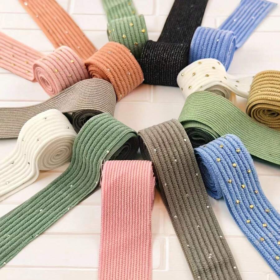 1 Rolle einseitig geripptes Band, gestreiftes Kordsamt-Band, verschiedene Farben, 3 Handwerke verfügbar (Folienpunkt, Strass-Einlage oder hochmetallischer Glanz), geeignet für DIY-Basteleien, Haarzubehör, Geschenkverpackung, Weihnachtsdekoration, Blumenarrangements, Hochzeiten, Partydekorationen