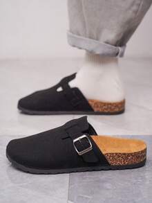 Unisex Adjustable Slip-On Slippers, Non-Slip & Durable For Indoor & Outdoor Wear - Serrated Black - View 4