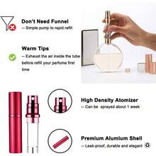 Perfume Spray Atomizer, Travel Essentials Women Men, Refillable Perfume Bottles, Perfume Spray Container, Portable Easy Pump Refilled 5ml Bottle Flying, Purse, Vaction - Red - View 4