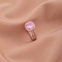 Bộ 1 nhẫn đính hôn phong cách cổ điển dành cho nữ, đá Cubic Zirconia hình vuông cắt công chúa, thích hợp đeo hàng ngày và đám cưới, quà tặng lý tưởng cho ngày lễ tình nhân - bạc - Xem 7