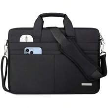 Funda para Laptop 15.6 pulgadas Bolsa para laptop para hombre y mujer Impermeable Portafolio Maletin para laptop Bolsas de Mensajero para Computadora para viajes de negocios,Negro - Negro - Ver 13