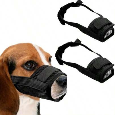 2 PCS Dog Mask Breathable Mesh And Durable Dog Muzzle With Adjustable Loop Dogs Training Muzzle Prevent For Barking Eating Biting And Chewing Ideal Fo
