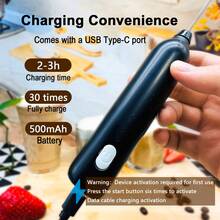 Feizsmile 牛奶起泡器可充电手持电动搅拌器咖啡起泡器搅拌机带 2 个不锈钢搅拌器 3 速可调泡沫机搅拌机，适用于咖啡、抹茶、拿铁、卡布奇诺、热巧克力