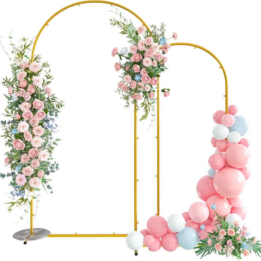 1pcs Arco para Decorar con Globos,Metal Arco para Decoración para Fiestas,Boda,Decoración Cumpleaños 1.2/1.5/1.8/2.0/2.2m - Dorado - Ver 1