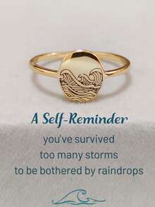 1 pieza Anillo unisex con diseño de onda retro, regalo para familia/amigos/pareja