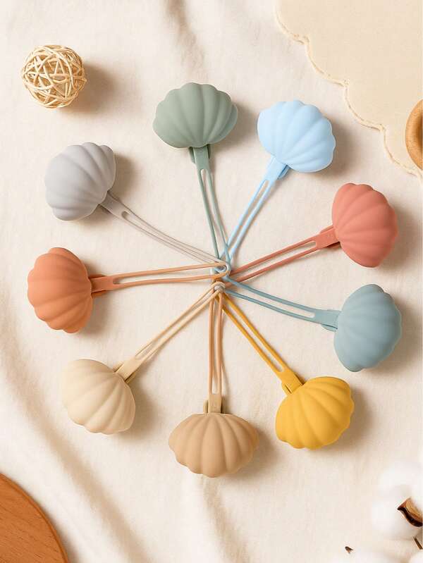 حقيبة سيليكون صغيرة على شكل صدفة جديدة وجميلة، حافظة سماعات أذن، محفظة عملات معدنية، حقيبة تخزين سيليكون محمولة للخارج، مقاومة للغبار، تنظيف مربع، حافظة سيليكون للحلمة