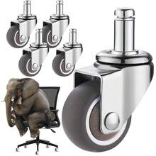 5 piezas Ruedas para Silla de Oficina de 2 Pulgadas.Ruedas para Silla Gamer.Ruedas de Goma Giratorias Silenciosas.Tipo de varilla.Hecho de acero puro, duradero, dirección flexible. - 1 - Ver 1