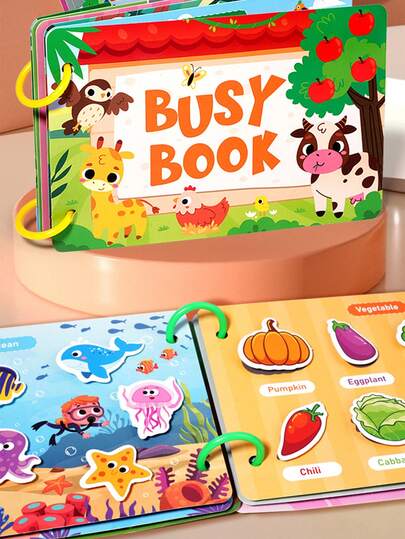 1 Peça Livro Ativo Educação Precoce Livro Ativo Silencioso Alfabético Cognitivo Quebra-cabeça Livro de Cola Repetitiva Brinquedo de Quebra-cabeça, Livro de Atividades de Aprendizagem Pré-Escolar - Brinquedo de Treinamento de Coordenação Mão-Olho - Adequado para o Desenvolvimento Cognitivo e Iluminação Cerebral das Crianças Livro de Cola Mágica de Educação Precoce Livro de Educação Precoce, Adequado para Brinquedos Pré-Escolares de Meninos e Meninas, Presentes de Férias e Aniversário, Suprimentos Escolares