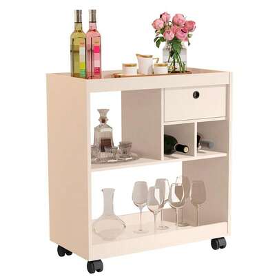 Aparador Buffet Barzinho Sala 4000 com 1 Gavetas e Rodízios