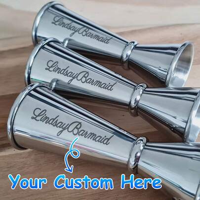 مقياس الكؤوس المصنوع من الفولاذ المقاوم للصدأ المخصص - هدايا عيد الميلاد ، هدايا عيد الحب ، هدية للبارتندر المنزلي ، خبير الخلطات المحترف ، الأم ، الجدة أو الجدة