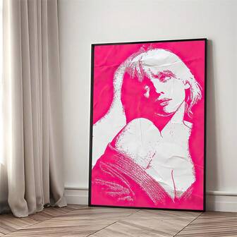 1 张无框 - 高品质印刷标志性歌手音乐海报，粉色背景，现代装饰艺术风格，客厅、办公室 - 易于室内/室外展示，2D，音乐海报，流行文化墙艺，歌词海报，音乐海报墙艺，音乐专辑海报，音乐家墙艺，音乐艺术品，音乐图片墙饰，流行艺术海报，名人海报，名人海报，嘻哈海报，