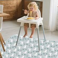 Baby Splat Mat For Under High Chair, 43.3 X 43.3 Inch Boho Splash, Waterproof And Washable Spill Mat, Anti-Slip Floor Protector - Multicolor - View 11