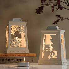 5 件套 DIY 圣诞烛台模具，鹿和雪花烛台树脂模具 - 白色 - 查看 7