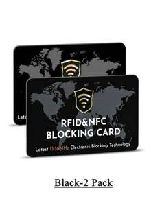 2/5 Packs RFID Blocking Card NFC Contactless Debit/Credit Card ATM Passport Protector Ideal For Men & Women Slim With World Map Design Perfectly Fit In Wallet - Multicolor - View 18
