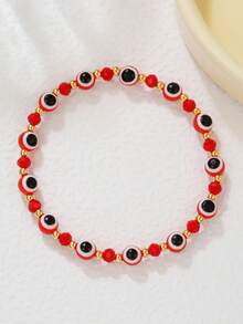 1pc Crystal Eye Beaded Bracelet For Teens, Suitable For Boys And Girls, Everyday Wear Or Gift - Multicolor - View 2