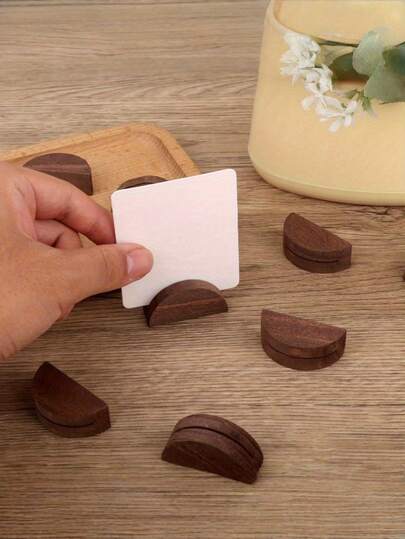 5/10pcs Elegant Wooden Table Number Stands - Semi-Circular Place Card Holders For Weddings, Beach Parties, Birthdays, Garden Events & Restaurants, Durable & Stylish Design, Event Table Decor | Elegant Table Setting,Elegant Table Decor, Durable Material, Tabletop Display, Event Organizers, Wedding Planners