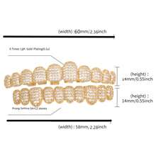 1/2 Hip Hop Shining 18K Gold Plated Cubic Zirconia Gold Teeth Grilz Grills Teeth Upper And Lower Teeth Decoration Punk Bracelets Halloween Cosplay Rap Gorgeous Jewelry