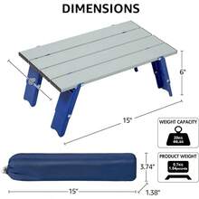 Mesa de Camping Plegable compacta, Plateado/Azul - inicial - Ver 4