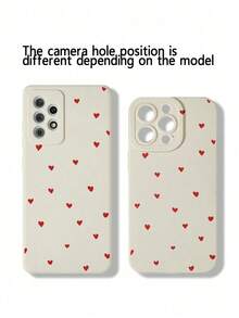 Perforated Edge Red Heart Pattern Soft Protective Phone Case, Compatible With  16/16 Pro/16 Pro Max/16 Plus/15 XR/7/8  15,  16 Pro, 12 Pro Max, 13 Pro Max, 14 Pro Max, 16 Pro Max, 13, 14, 11, 12P, 14P, 11P, 12P, Anti-Drop, XS, XR, 78P, 78GES2 Waterproof Shockproof Scratch Resistant - 款式2(1pc) - 查看 4