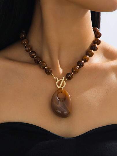 1 stuk elegante vintage kralenhangerketting in Boheemse stijl voor vrouwen, geschikt als cadeau, voor feesten, banketten en dagelijks gebruik