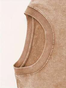 Washed Cotton Men's T-Shirt - Gachiakuta "Ludo Battle Mode" Retro Anime Comic Acid-Washed Heavy Cotton Short-Sleeved, Graphic T-Shirt, Anime Fan Gift, Men's Clothing, Street Style Tops,  Wear, Local Warehouse - Cà phê nâu - Xem 5