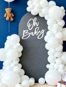 Felt "Oh Baby" Letter Sign - "Oh Baby" Letter Banner, Suitable For Baby Shower, Gender Reveal Party, Balloon Arch, Photo Prop Decor - Multicolor - View 3