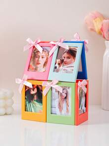 1/4/6/10/20pcs Multi-Color 3-Inch Magnetic Plastic Photo Frames, Magnetic Fridge Stickers For Instant Camera Photos And Mini Cards Display, Personalized Home Fridge Decor, Gift For Friends - Multicolor - View 5