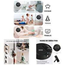 Temporizador Digital, Temporizador Cocina Giratorio con Base magntica, Temporizador de Minutos. Pantalla Clara, Aviso sonoro, Adecuado para la Cocina, el Estudio y el Deporte. Rosa - 1 negro - Ver 1