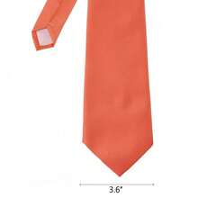 New Hot ! Solid Color Plain Classic Necktie Men's Tie,ZXCFTE - 08-棕櫚海岸珊瑚 - 查看 3