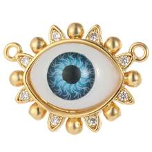 1pc Handmade Copper Eye Pendant, Personalized, DIY Necklace, Bracelet, Keychain Jewelry Pendant, Suitable For Thanksgiving Wear Or Gift - Gold - View 16