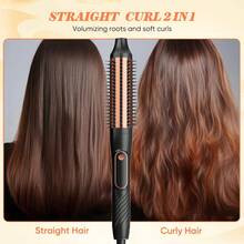 Peigne 3-en-1 : Lisseur de cheveux, appareil de coiffure pour cheveux bouclés, conception à chauffage rapide, trois réglages de température, revêtement en céramique pour des cheveux lisses et brillants, convient à tous les types de cheveux, outil de soins capillaires quotidiens, peigne de coiffure , conception anti-brûlure des dents du peigne. Excellent cadeau pour la Fête des Mères !