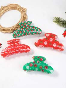 3 piezas de pinzas para el cabello de 8 cm con diseño minimalista navideño, adecuadas para atuendos y fiestas festivas