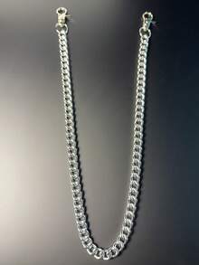 1pc Minimalist Pants Chain, Men's Wallet Chain, Silver Pants Chain, Aluminum Pocket Key Chain With Lobster Clasps At Both Ends, Unisex Accessory - Multicolor - View 16