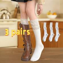 3/4 Pairs Of Women's Long Over-The-Knee Socks, Multi-Color Fashionable Plush Socks, Suitable For Matching Boots, Breathable Soft And Comfortable Stockings All Year Round