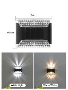 8/4pcs Solar LED Wall Lights - Outdoor Waterproof Smart Lighting Control Sensor, Dusk To Dawn Automatic On/Off, Waterproof, Wide-Angle Illumination, Suitable For Outdoor Garden Decoration, Terrace, Balcony, Fence And Corner Lighting.1/4/8pcs - Black - View 5