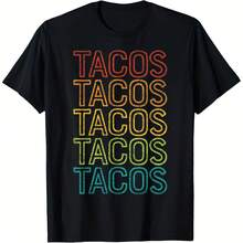 Retro Cinco de Mayo Tacos Taco Tuesday Vintage Mexican Food T-Shirt Women'S T-Shirt Gift T-Shirt Sports ,Comfortable home wear, Casual fashion,Sizes S - 5XL Black - Negro 2 - Ver 2