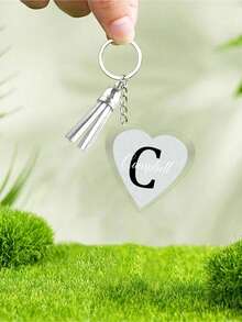 定制流苏钥匙扣 | 姓名首字母和名字 | 礼物 | 教师、朋友、家人、婚礼、派对、个性化亚克力，情人节、周年纪念和婚礼的完美礼物 | 情人节礼物，送给爱人的创意礼物，家庭和谐 - 多色 - 查看 8