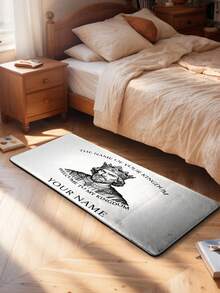 1pc Customized Christmas Text Decor Soft Faux Wool Rug, White Base, Comfortable, Easy To Fold And Store, Washable, Suitable For Room, Living Room Decoration, A Wonderful Christmas Gift