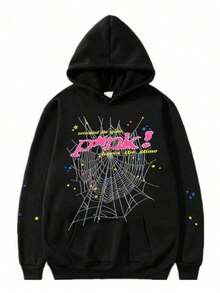 Hip Hop Spider Hoodies Set Y2k Hoodie Tracksuit Pullover Sweatshirt For Women Men Matching Hoodies For CouplesWarm And Comfortable - 黑色連帽衫 - 查看 5