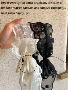 Lace Bow Ribbon Hair Hoop, Elegant Lace Bow Headband Hair Scarf ,High Crown Pressure Headband, Fairy Style Daily Wear Bow Accessories, Vintage Bohemian Style, Versatile Neck And Waist Accessory, Perfect For Fashionable Outfits Women Bandanas Winter Head Scarf